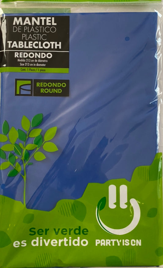 Mantel redondo azul rey