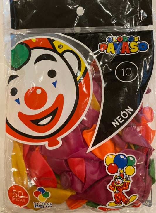 Bolsa de globos de látex color neón
