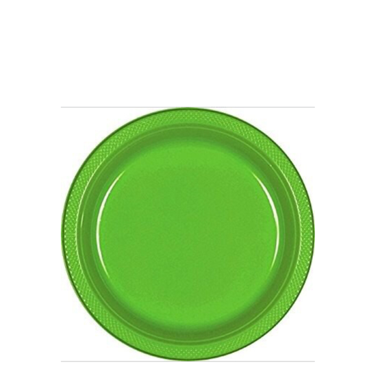 Plato desechable verde Limón