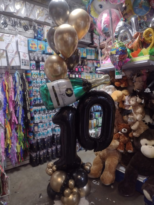 Arreglo de globos botella de champaña