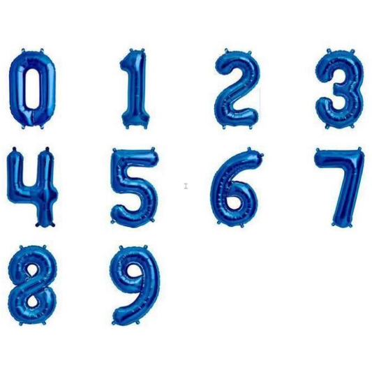 número metálico azul grande 87 cm con helio