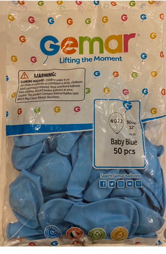 Bolsa de globos de látex azul bebé