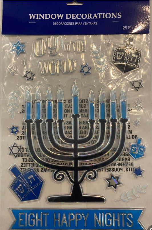 Decoración para ventana de hanuka