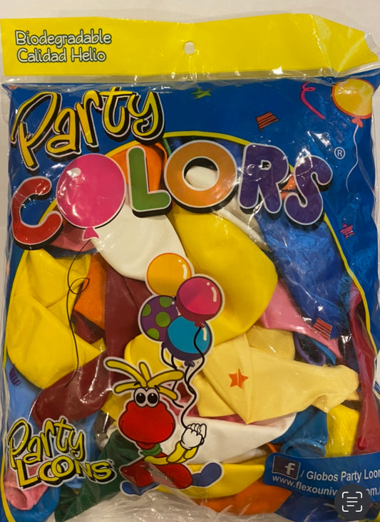 Bolsa de globos de látex colores surtidos