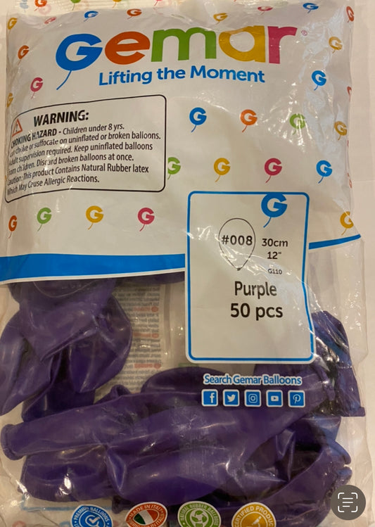 Bolsa de globos de látex color morado