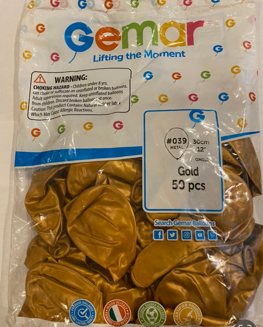 Bolsa de globos dorado de látex