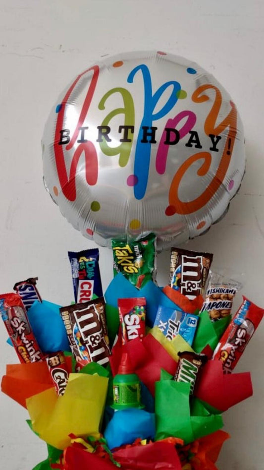 Arreglo de dulces "Happy Birthday