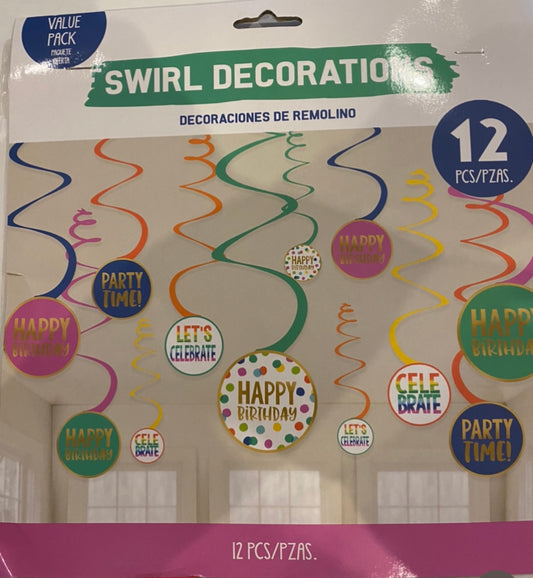 Swirl decorations para cumpleaños