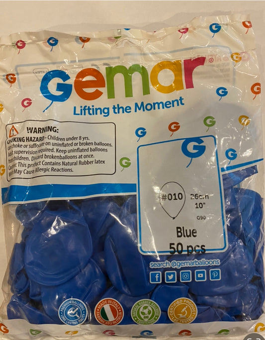 Bolsa de globos de látex azul rey